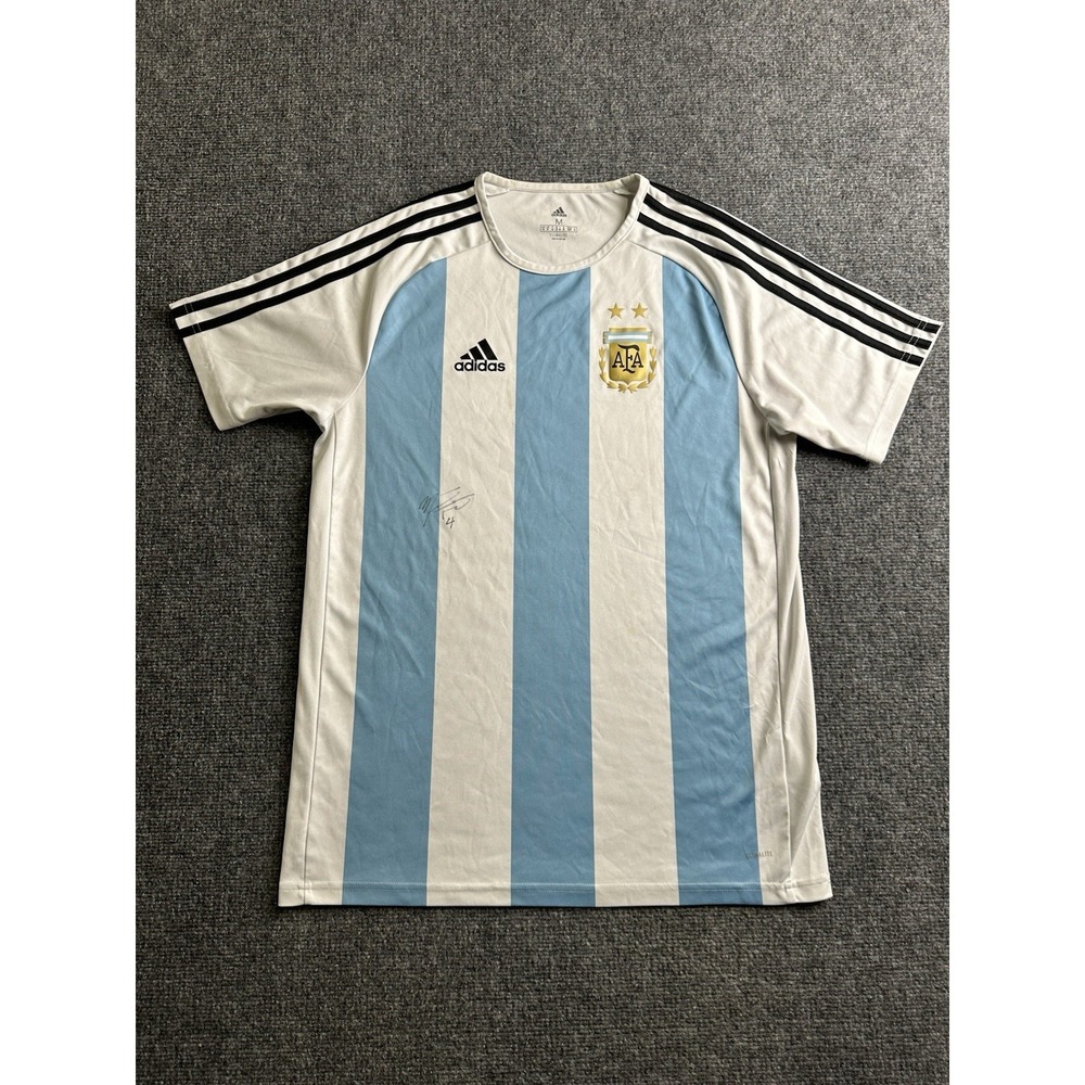 Mens Adidas Argentina 2018 Home Soccer Jersey Signed, Size M